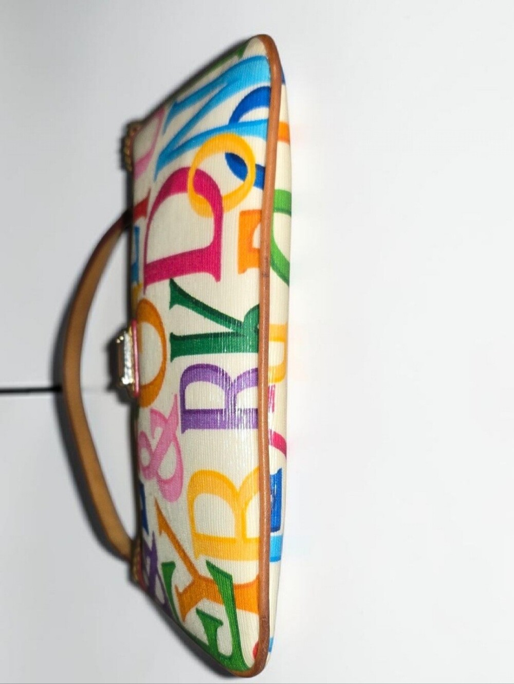 Vintage Dooney & Bourke Retro Grafica Large Slim Wristlet w/ Rainbow Zipper - Picture 6 of 12